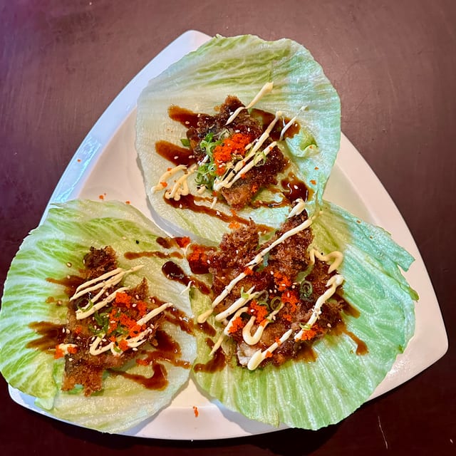 Soft Shell Crab Lettuce Wrap.